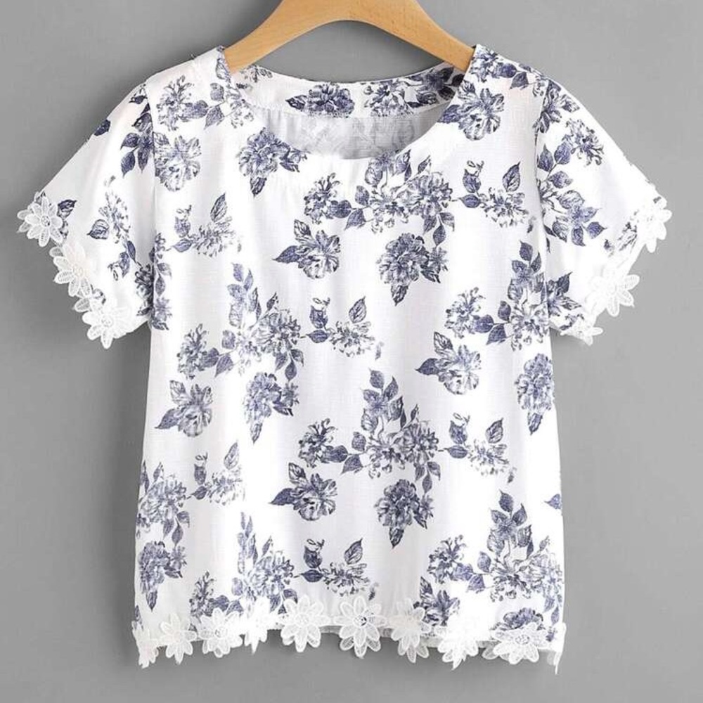 Shein Ditsy Print Floral Blouse